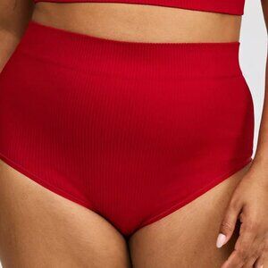 Torrid Panties 4X Red Brief High Rise Seamless Ribbed Panty Full Coverage New